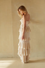 Clementine High Low Ruffle Maxi Dress