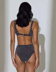 Flamenco Polka Dot Bikini Bottoms in Black