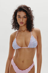 Isla Skimpy Gingham Bikini Top - Gingham Ribbon