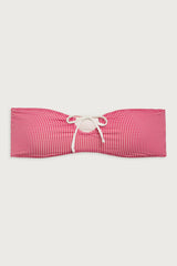 Meredith Bandeau Bikini Top - Ladybug Gingham