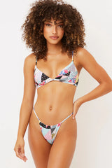 Francesca Bralette Triangle Bikini Top - Patchwork
