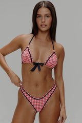 Coastal Micro Triangle Bikini Top - Cherry Picnic