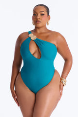 Perfect Waves Hardware Cutout 1 Piece Swimsuit - Teal