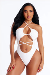 Arabelle Strappy Cutout 1 Piece Swimsuit - White