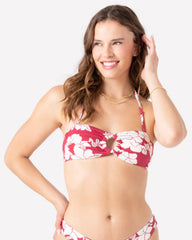 Hibiscus Hideaway Ring Bandeau Bikini Top