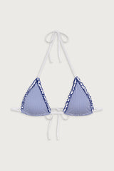 Nick Striped Triangle Bikini Top - Ocean Stripe