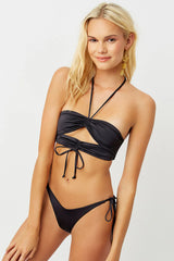 Duke High Cut Bikini Bottom - Black