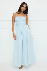 Luciana Strapless Maxi Dress Blue