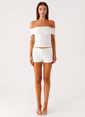 Tabby Off Shoulder Top - White