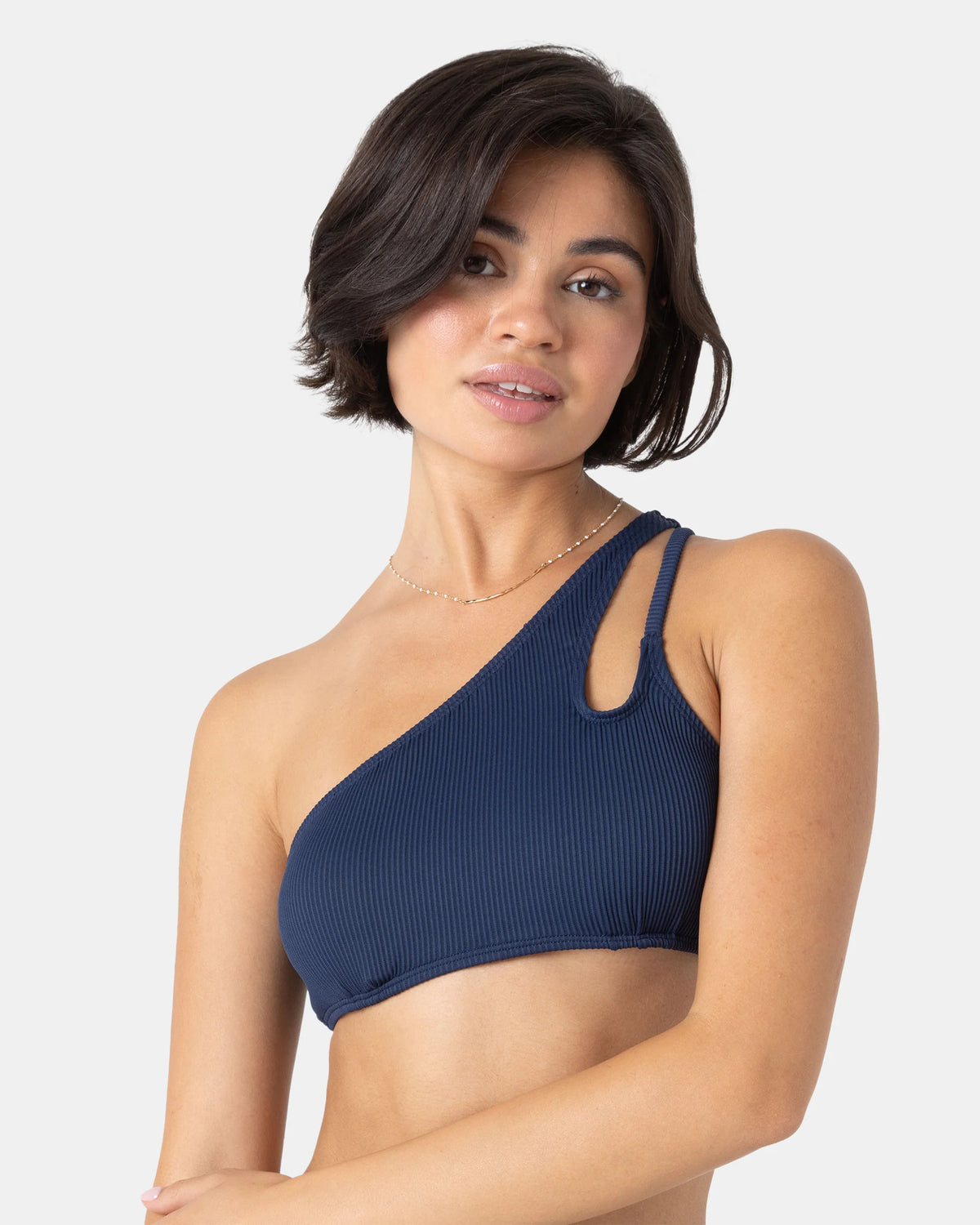Rib Roxy Love Asymmetrical Bralette Bikini Top