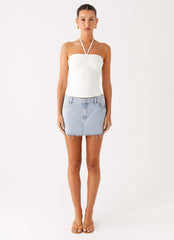 Kamen Low Rise Mini Skirt - Light Denim