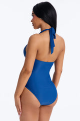 Summer Fling Scoop Neck 1 Piece Swimsuit - Indigo