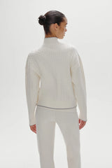Bea Cloud Knit Zip Up Sweater - Honeymoon