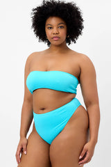 Jean Plissé Bandeau Bikini Top - Aquamarine