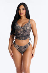 Sierra 2 Piece Animal Print Tankini - Brown/combo