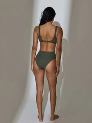 Binos Ring Detail Bikini Top in Khaki
