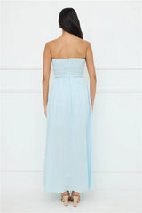 Luciana Strapless Maxi Dress Blue
